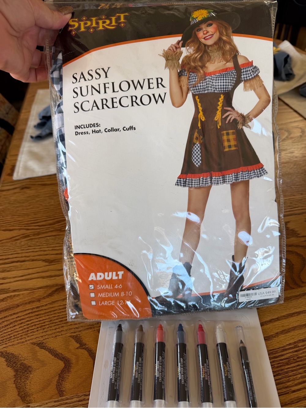 Spirit Sassy Sunflower Scarecrow Costume - Brown, Orange, Black, Yellow - Picture 5 of 6
